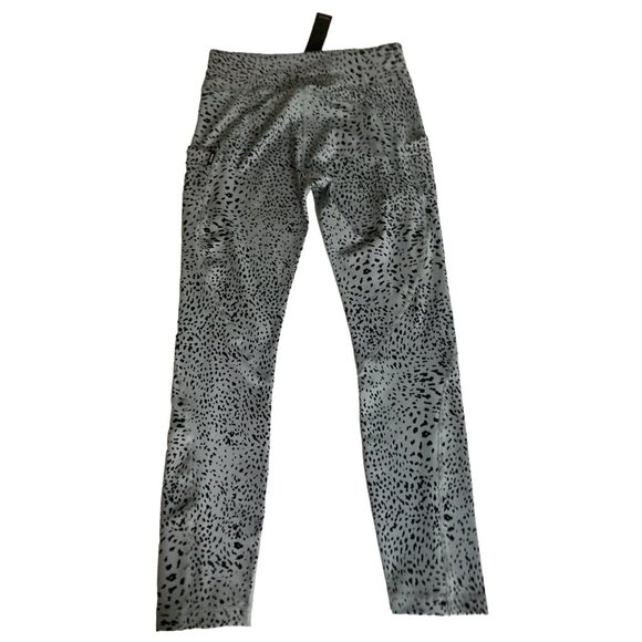 Monrow Movement Legging Bluish Grey &  Black Animal Print Pockets Large - Picture 7 of 7